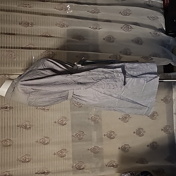 Striped Log Sleeve Shirt Dress - Picture 12 of 16